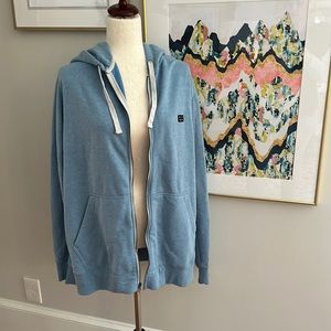 EUC Billabong heathered light blue full zip hoodie jacket XL